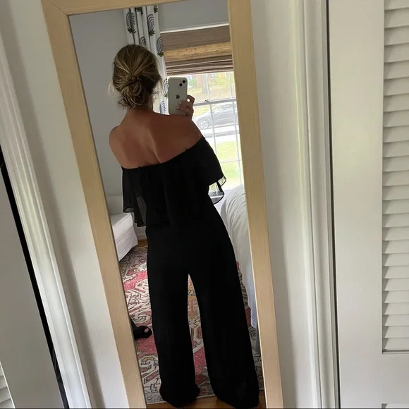 NWT Black Donna Morgan jumpsuit from Anthropologie jumpsuit, Size 8 - Picture 2 of 9